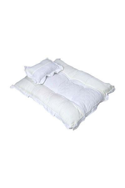BabyCara Baby Bed with Thick Mattress Pillow for Newborn Babies 80x55cm White