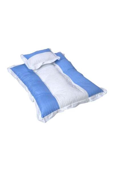 BabyCara Baby Bed with Thick Mattress Pillow for Newborn Babies 80x55cm Blue