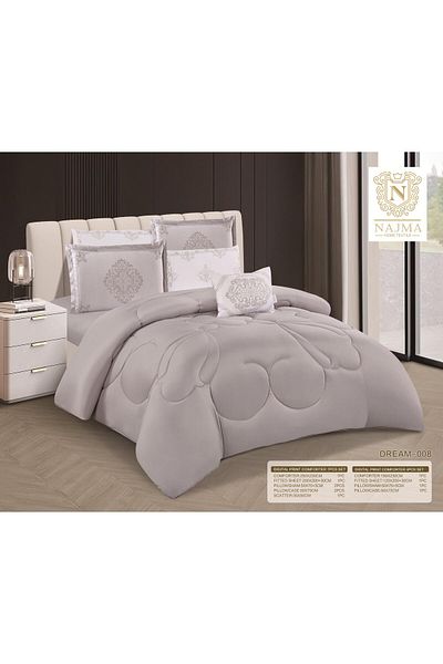 NAJAH Plain single bed sheet, 5 pieces, 120 x 200 cm bed, 180 x 230 cm quilt