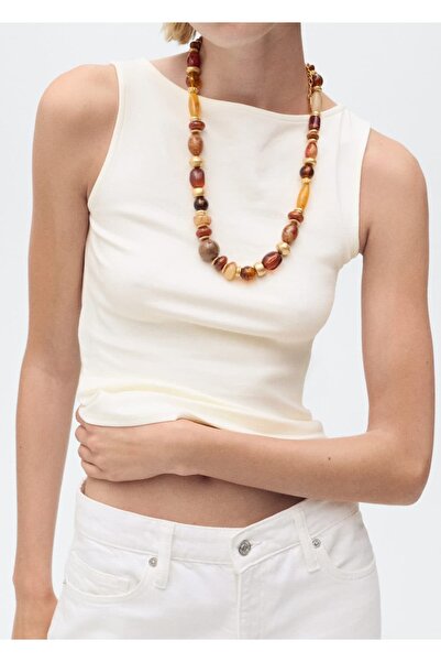 MANGO Woman Düz pamuklu askılı top