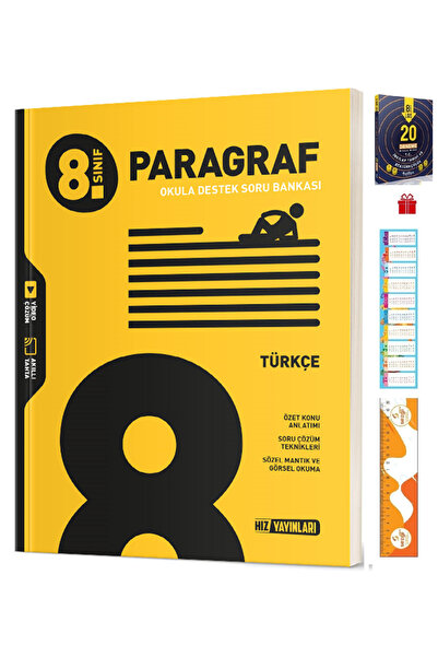 Hız Yayınları 8. Sınıf Lgs Türkçe Paragraf Soru Bankası 2025 ve Sezgistore Ki...