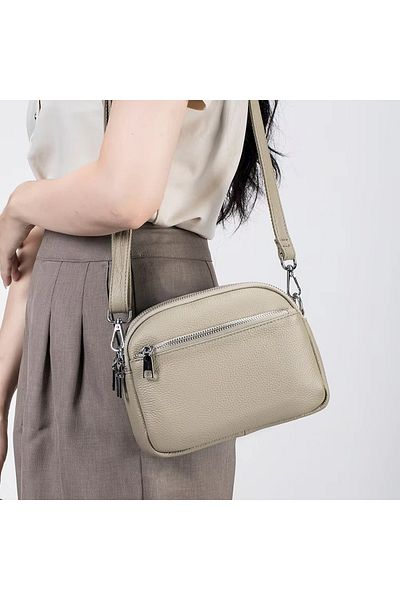 Generic Women's New Fashion Bags Soft Leather Simple Classic Crossbody Bag Clutch Bag With Double Layer Zipp