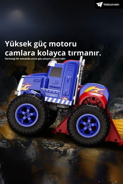 welcomein 360° Dönebilen Akrobat Robot Araba Uzaktan Kumandalı Dönüşen Transformers Bumblebee Optimus