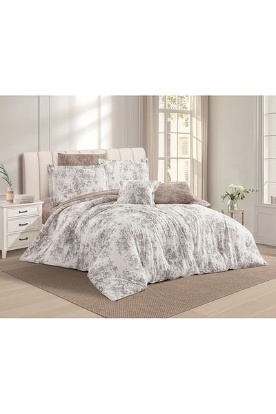 Levore Livori 7-piece comforter set, 100% soft cotton, double-sided, heavy filling, and elegant design