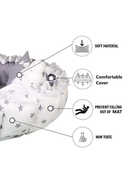 BabyCara Double Face Comfort and Safety with Soft Cotton Multifunctional Play & Sleep and Pet Mat Blue