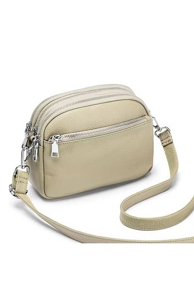 Generic Women's New Fashion Bags Soft Leather Simple Classic Crossbody Bag Clutch Bag With Double Layer Zipp