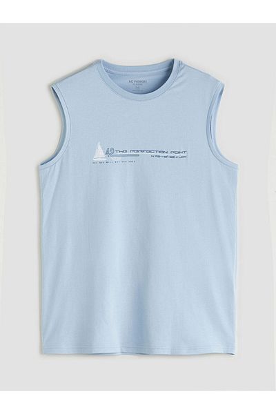 LC Waikiki Ανδρικό αμάνικο μπλουζάκι με στάμπα New Season Crew Neck - S5QL03Z8