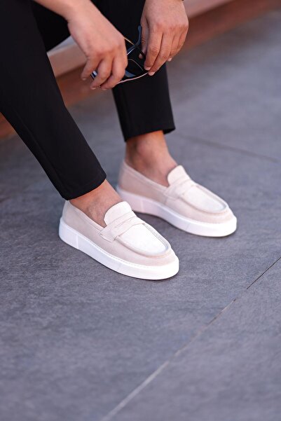 Serhat Özköroğlu LFR-F083-1 SUET MERDANE AYAKKABI Bej