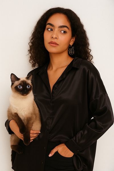 ALPACO Black Satin Stylish Shirt for Day and Night