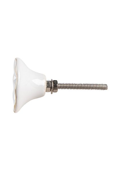 Clayre & Eef Set 4 butoni mobilier ceramica alba albastra aurie 4x3,7 cm