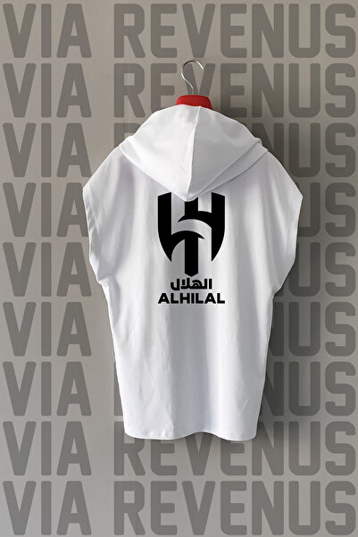 Vordevia Al Hilal Front and Back Printed Zero Sleeve Hooded 100% Cotton Sports Tshirt