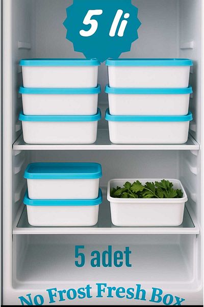Herza House 5-Piece Deep Freezer Storage Container – 2.1 Liters