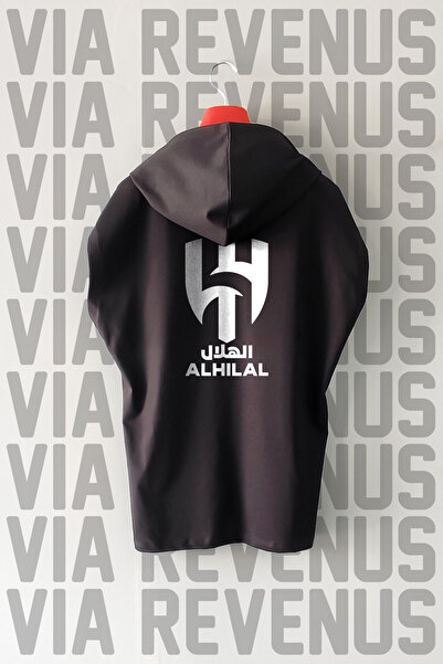 Vordevia تيشيرت رياضي من القطن بنسبة 100% بقلنسوة بدون أكمام مطبوع من الأمام والخلف من الهلال