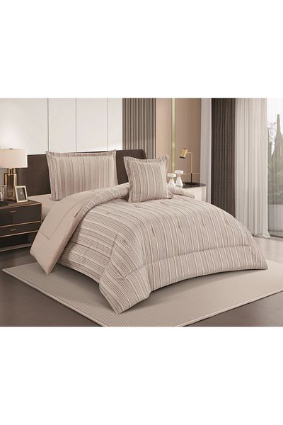 HOURS Horse Comforter Set, Single and a Half, 160 cm, Queen Size, 4 Pieces, Plain