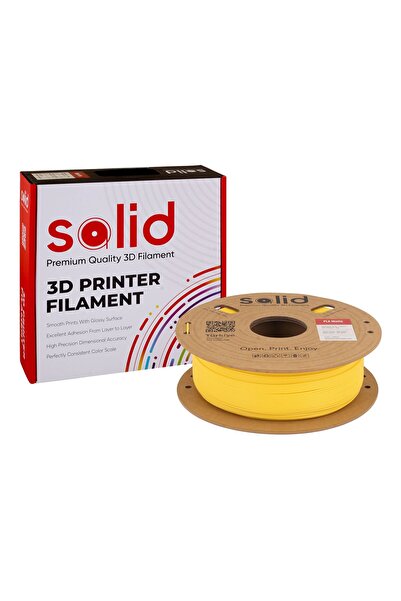 Solid Filament Solid PLA Matte Sarı Filament 1.75mm - 1Kg