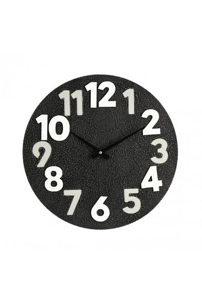 Bizzotto Wall Clock MDF Black White Timing 40x4.5 cm