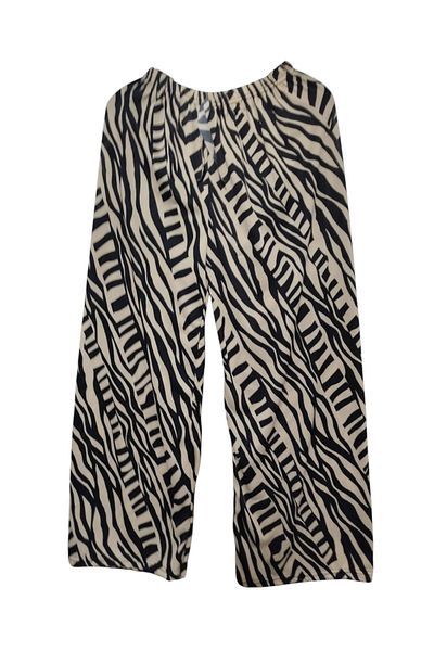 DHDmoda Women's Patterned Slim Fabric Bottom with Elastic Waist