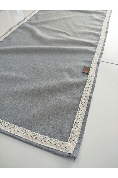 denizli hatırası Natural Organic Authentic Jute Soft 100% Cotton Linen Laced Runner 45X115 cm