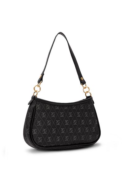 BRAGİ Black Baguette Women's Hand and Shoulder Bag
