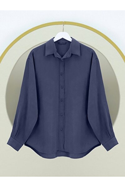 COjans قميص تينسل كوبرا بقصة بيضاوية - كحلي