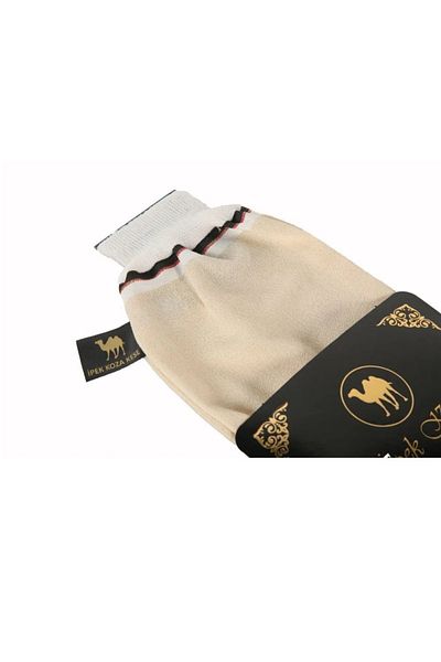 Sabuncu Hacı 100% Flush Thread, Ecru Color Bath and Shower Pouch.Peeling Gloves, For Women And Men