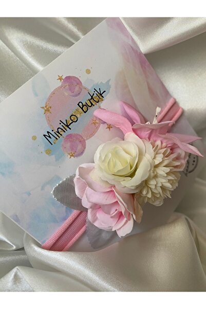 Miniko Butik Baby Girl Floral Headband, Floral Hairpin, Newborn Shooting/Birthday Crown