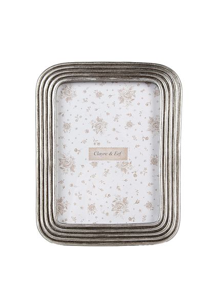 Clayre & Eef Silver polyrasin photo frame for wall/table 15x2x20 cm, 10x15 cm