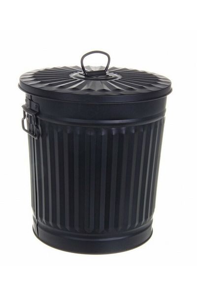 Bizzotto Black zinc waste bin London 29.5x25x31 cm