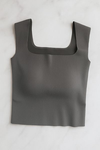 shefox Women's Laser Cut Ribbed Padded Wide Strap Bustier