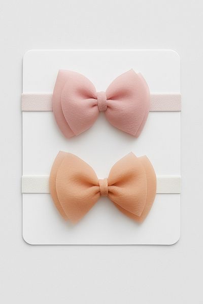 Magu Baby Girl Soft Texture 2-Piece Organza Bow Bandana Set