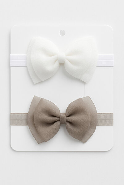 Magu Baby Girl Soft Texture 2-Piece Organza Bow Bandana Set