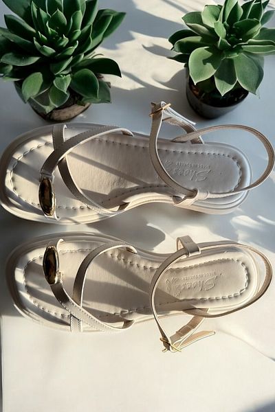 DİVOLYA Millo White Ring Detailed Daily Use Sandals