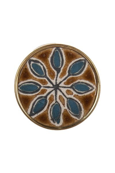 Clayre & Eef Multicolor Ceramic and Iron Furniture Knob 4x2 cm