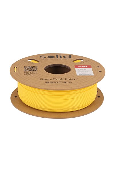 Solid Filament Solid PLA Matte Sarı Filament 1.75mm - 1Kg