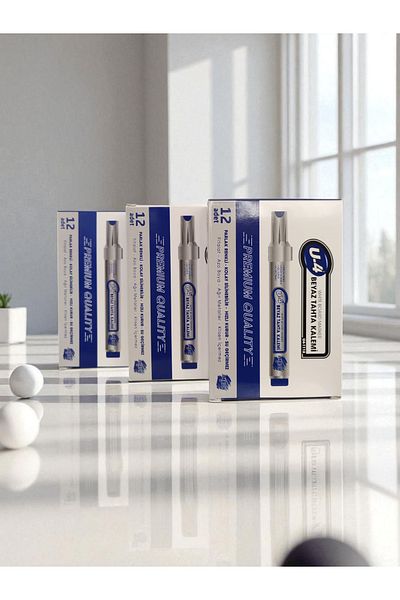ERGÖK 3 Boxes (36 Pieces) Blue Color Board Marker Whiteboard Pen Waterproof Easy to Erase Quick Dry