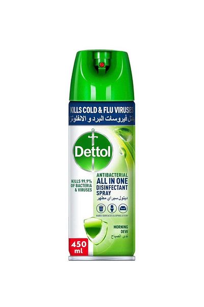 Dettol All-in-One Antibacterial Spray, Effective Germ Protection, Morning Dew Scent, 450ml
