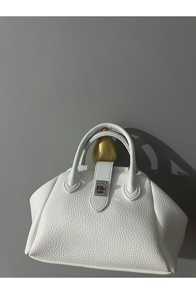 chocolatebag Geantă de mână și de umăr cu mini curea pentru bursă pentru femei, albă