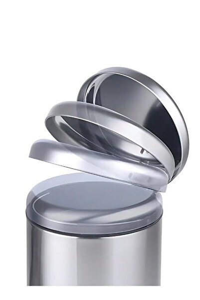 AKC 12L Matte Finish Step Trash Can, Stainless Steel,Quiet-Close Lid, Fingerprint-Proof, Sleek Pedal Bin