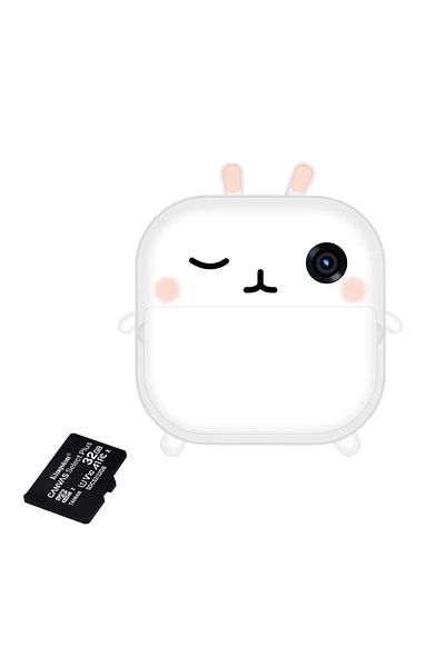 THD Package: 32 Gb Memory Card, Photo-Video Camera for Children, Pixels M2, Thermal Printer, White
