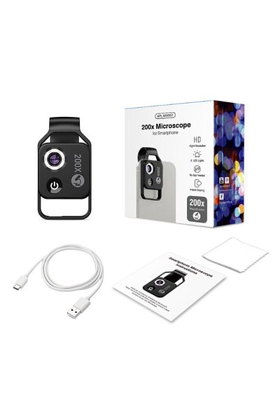 APEXEL 200x microscope lens with LED light, Apexel brand compatible with iPhone 13, iPhone 12, iPhone 11, X