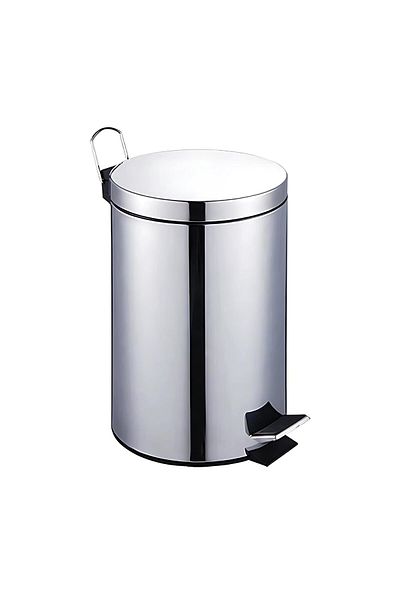 AKC 12L Premium stainless steel step trash can with removable bin, pedal operation, skid-resistant base
