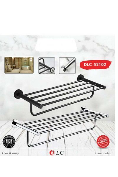 DLC Bathroom Towel Organizer - Wall-Mounted Non-Drilled Storage Rack