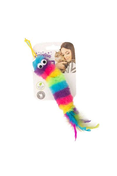 Pawise Knitted Cat Toy Rainbow Maggot Sptgl