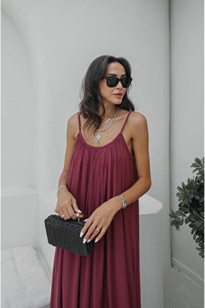 Bak'ap Perry Premium Linen Adjustable Strap Long Summer Tril Tril Bohemian Dress