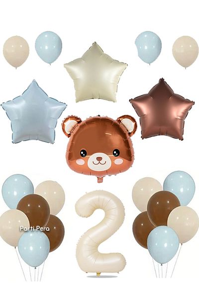 parti pera Balon din folie cu stea retro Balon din folie cu cap de urs Set baloane pentru ziua de nastere PP