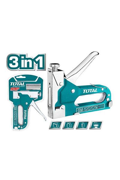 TOTAL Manual 3-in-1 Wood Stapler Blue/Gray