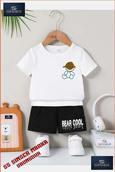 SS SİNSER Children's Unisex “Bear Turquoise Cigili Hat“ Special Printed Crew ...