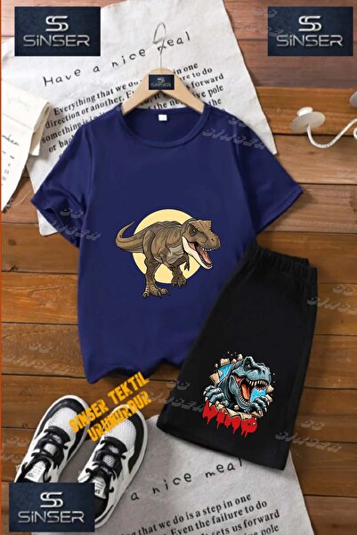 SS SİNSER Tricou cu gât rotund cu imprimeu special „DINOSAUR BROWN IN THE CIR...
