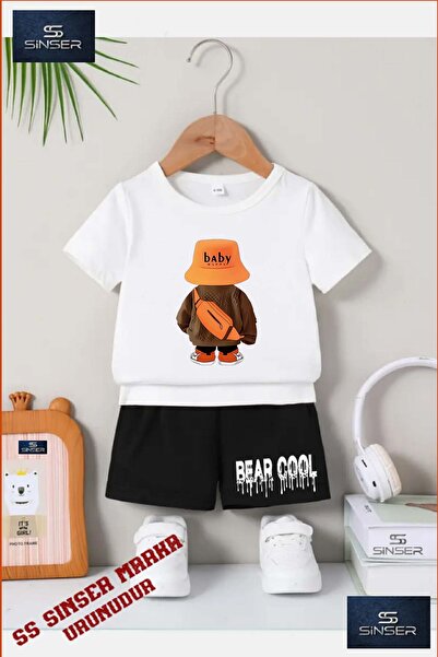 SS SİNSER Children's Unisex "Baby Orange Hat Baby Written" Special Printed Cr...