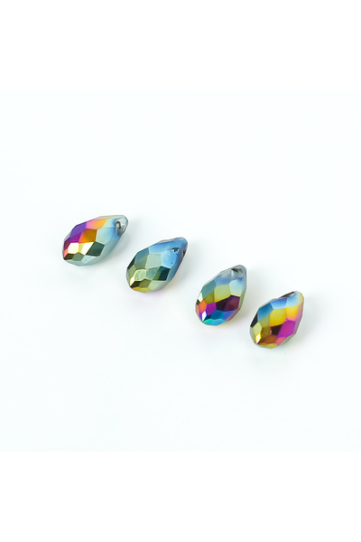 yfhobi 5 Adet- 12 mm Damla Kristal Üstten Delik Cam Boncuk, Kaplama Mix Renk ...